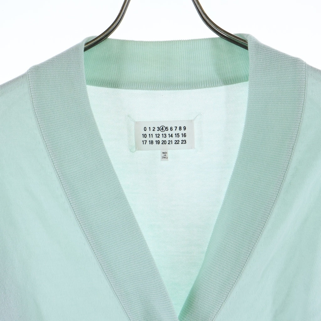 Maison Margiela(メゾンマルジェラ) 19SS エルボーパッチ Vネック カーディガン ライトグリーン S51HA0932 レディース