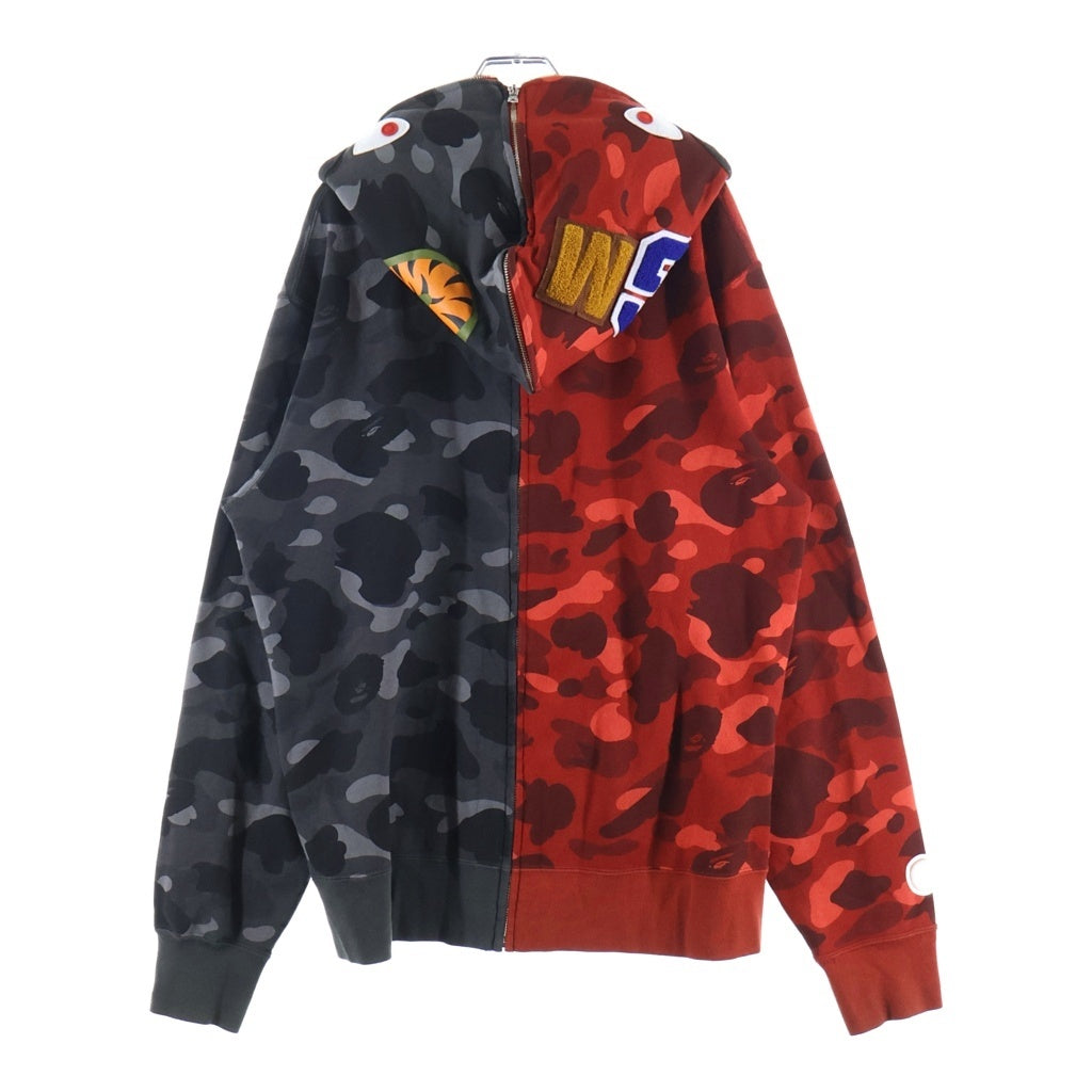 A BATHING APE(アベイシングエイプ) Camo Shark Full Zip Hoodie カモ シャーク フルジップ フーディ パーカー ブラック/レッド 001ZPK801001M 001ZPK801001M