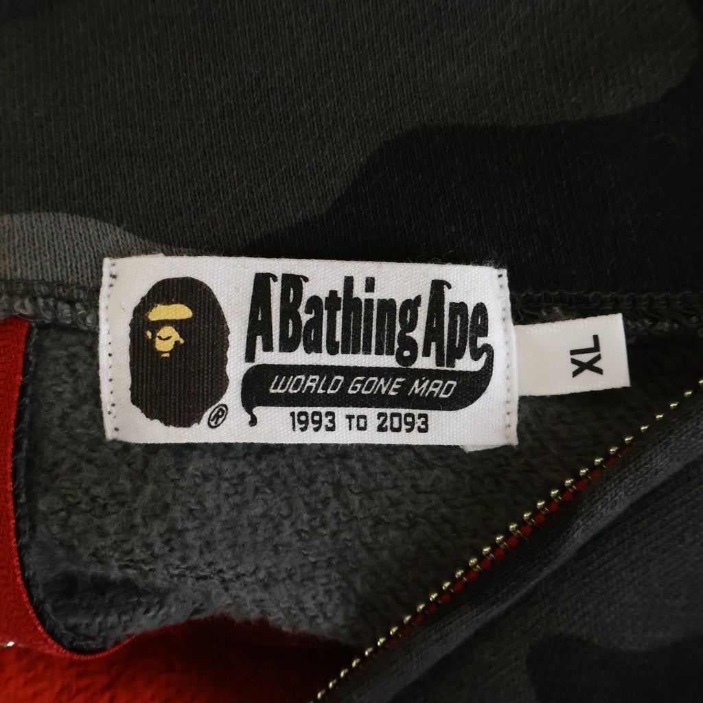 A BATHING APE(アベイシングエイプ) Camo Shark Full Zip Hoodie カモ シャーク フルジップ フーディ パーカー ブラック/レッド 001ZPK801001M 001ZPK801001M