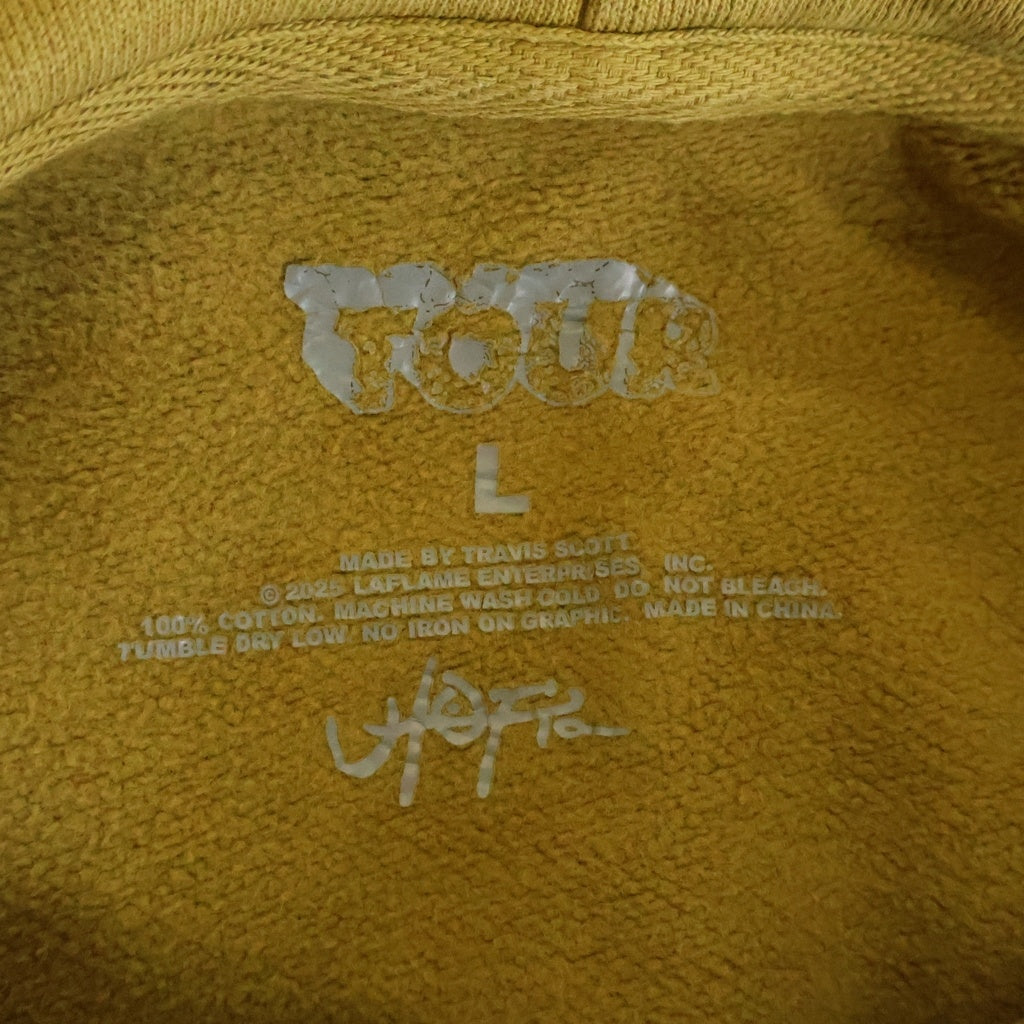 NO BRAND(ノーブランド) TRAVIS SCOTT 2025 JAPAN LIVE トラヴィス スコット ジャパン ライブ スウェット プルオーバーパーカー ブラウン ‐