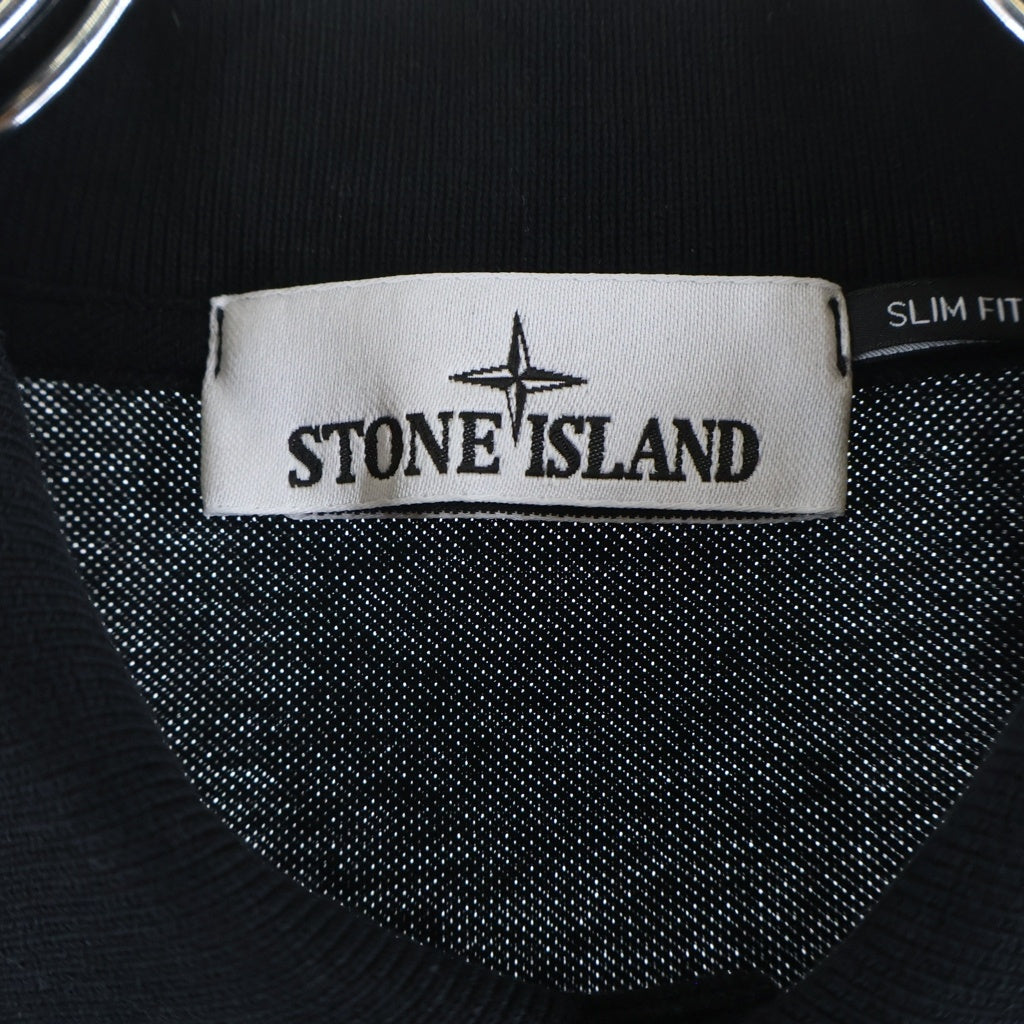 STONE ISLAND(ストーンアイランド) SLIM FIT ロゴ パッチ ポロシャツ ブラック L1S152100001S0E14 K2S152200C07S0018
