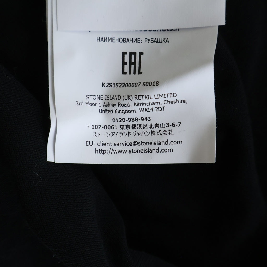 STONE ISLAND(ストーンアイランド) SLIM FIT ロゴ パッチ ポロシャツ ブラック L1S152100001S0E14 K2S152200C07S0018