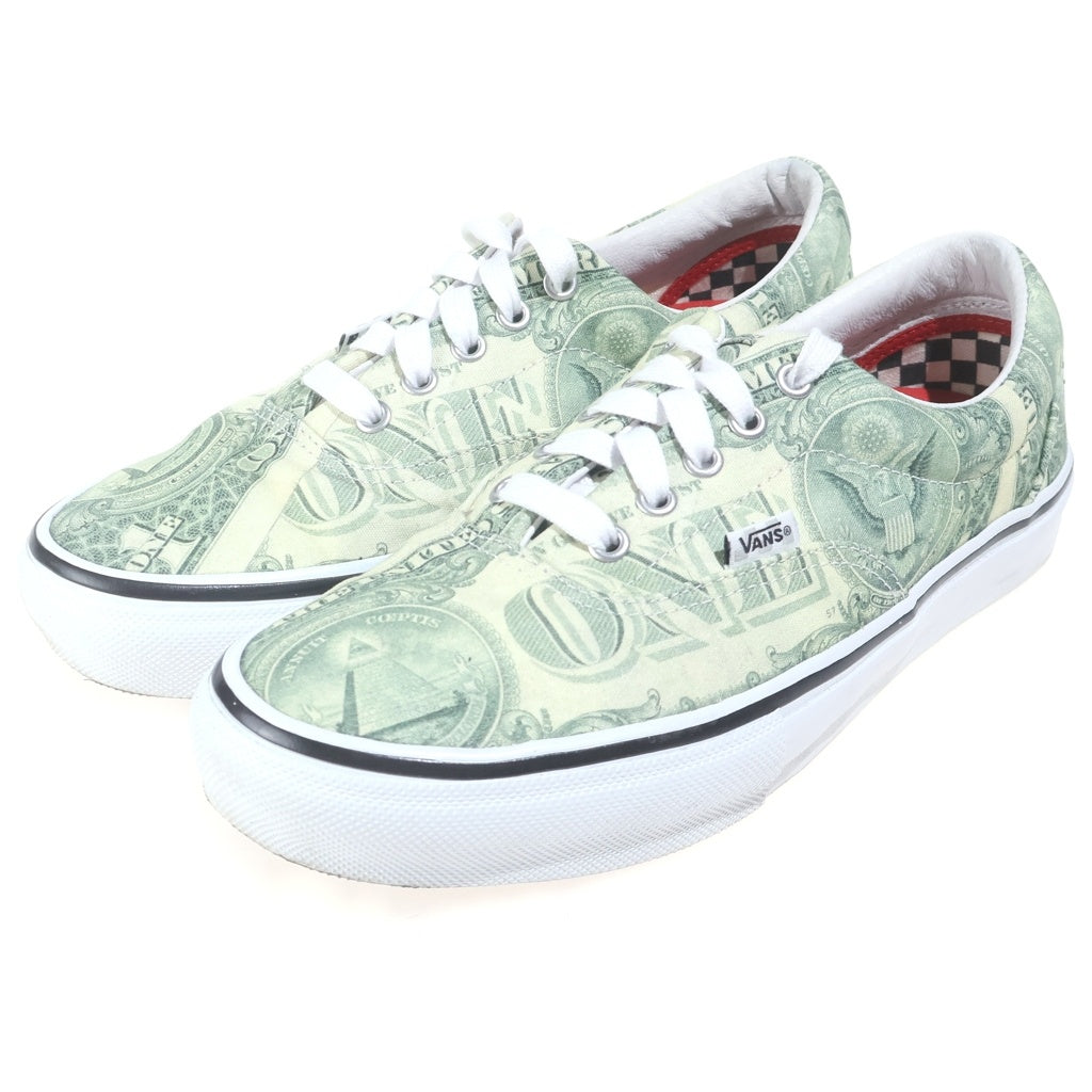 SUPREME(シュプリーム) 23SS ×VANS SKATE ERA DOLLER バンズ スケート エラ ダラー 総柄 ローカットスニーカー グリーン US9/27cm VN0A5FC9GRN VN0A5FC9GRN