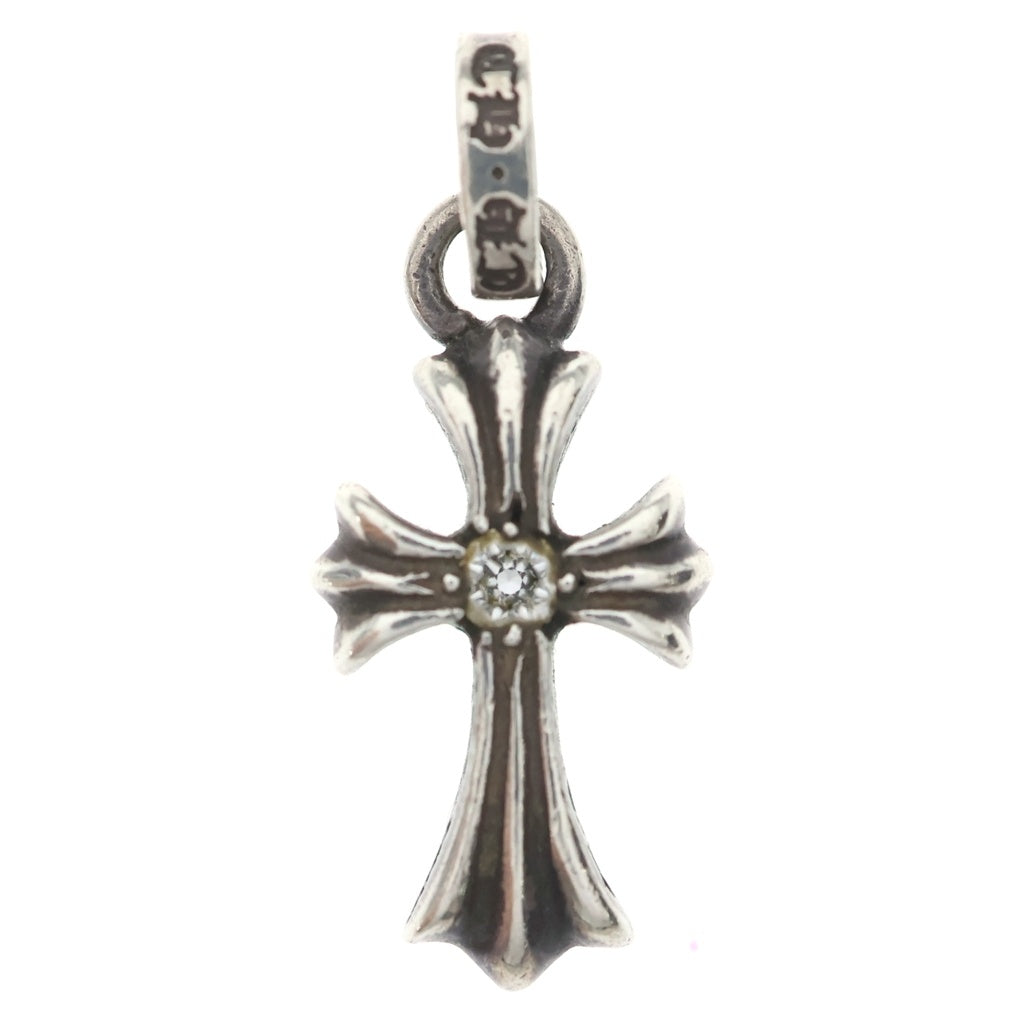 CHROME HEARTS(クロムハーツ) CRS BBYFAT DMND ベイビーファットクロス 両面1ダイヤ ペンダントトップ シルバー BCA238 -