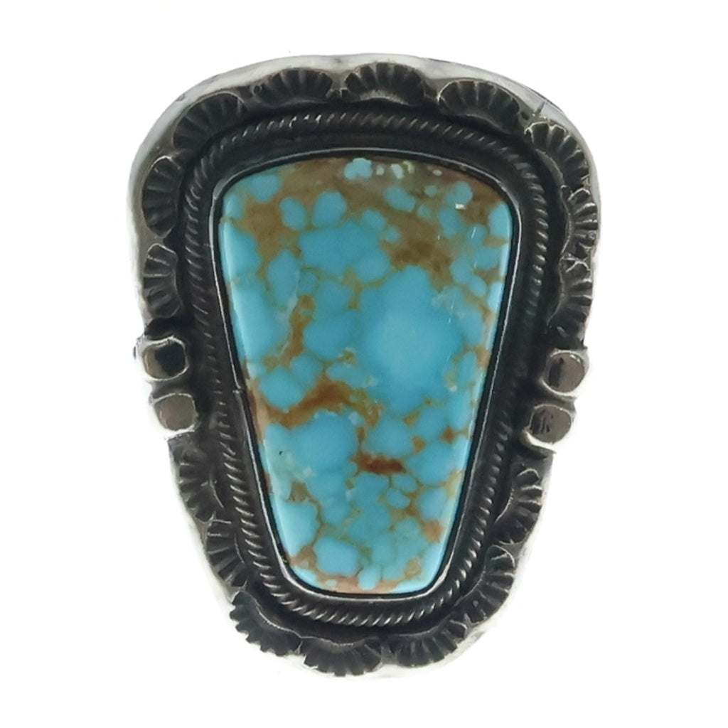 INDIAN JEWELRY(インディアンジュエリー) NAVAJO Fred Maloney ナバホ族 フレディマロニー ナンバーエイトターコイズ リング シルバー/ブルー
