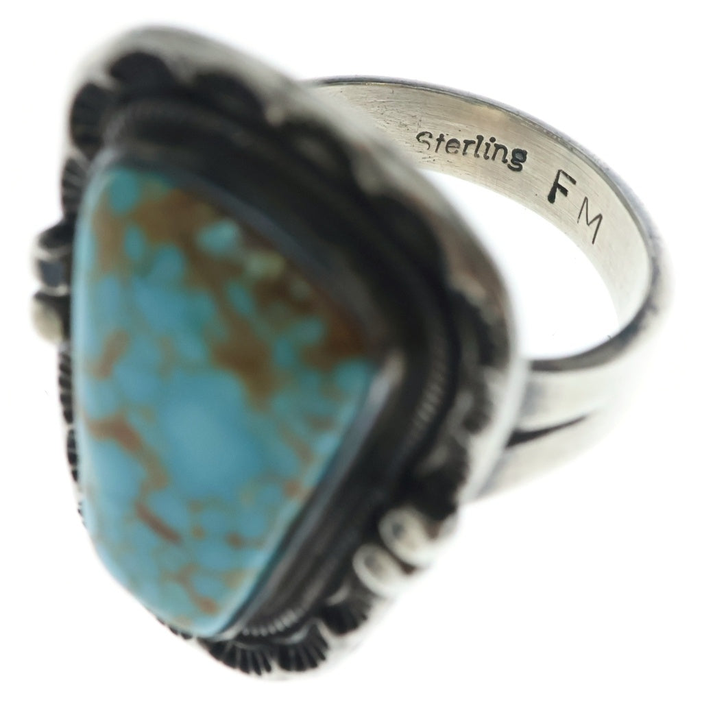 INDIAN JEWELRY(インディアンジュエリー) NAVAJO Fred Maloney ナバホ族 フレディマロニー ナンバーエイトターコイズ リング シルバー/ブルー