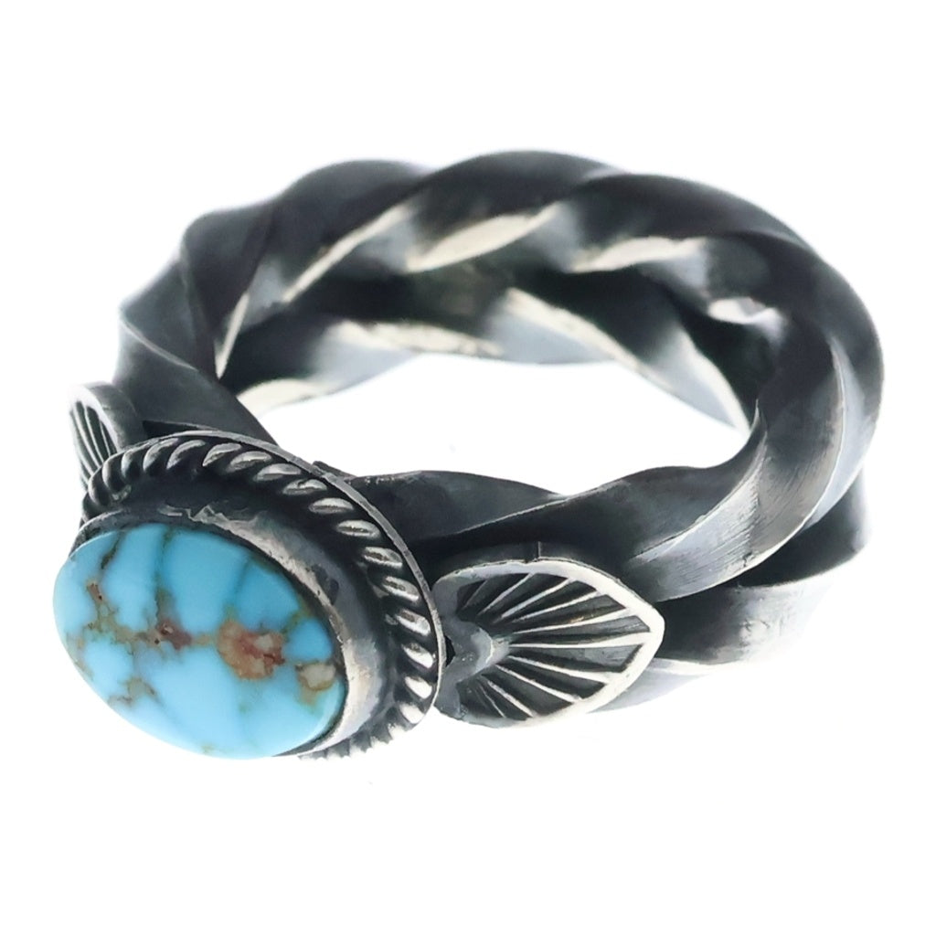 INDIAN JEWELRY(インディアンジュエリー) NAVAJO Andy Cadman ナバホ族 アンディキャドマン キングマンターコイズ リング シルバー/ブルー