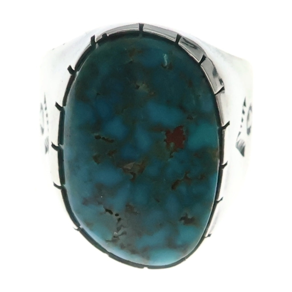 INDIAN JEWELRY(インディアンジュエリー) NAVAJO Ernest Thomas Bilagody Sr. ナバホ族 アーネストトーマスビラゴディシニア キングマンターコイズ リング シルバー/ブルー