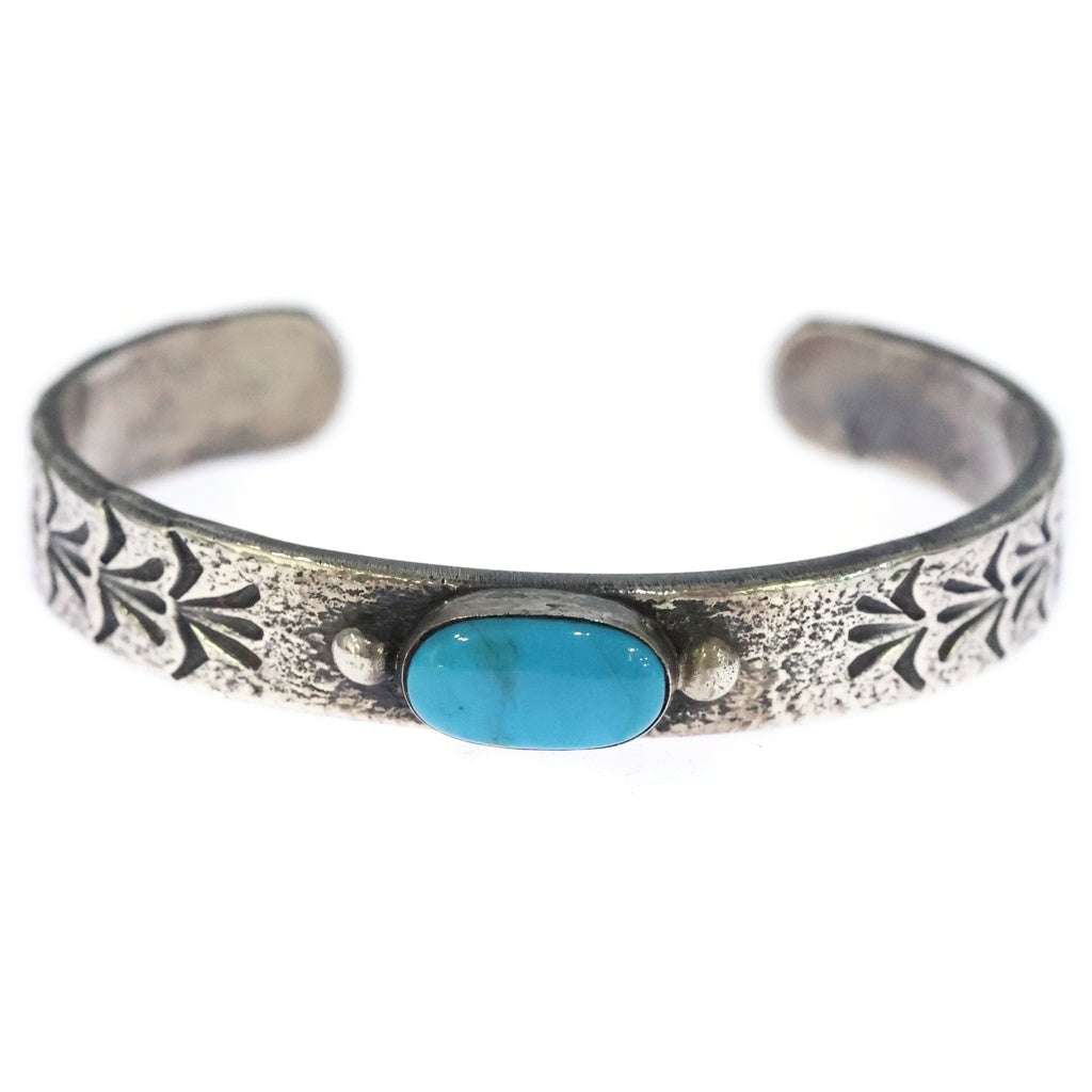 INDIAN JEWELRY(インディアンジュエリー) NAVAJO Gary・S・Custer ナバホ族 ゲーリーカスター トゥファキャスト ターコイズ バングル