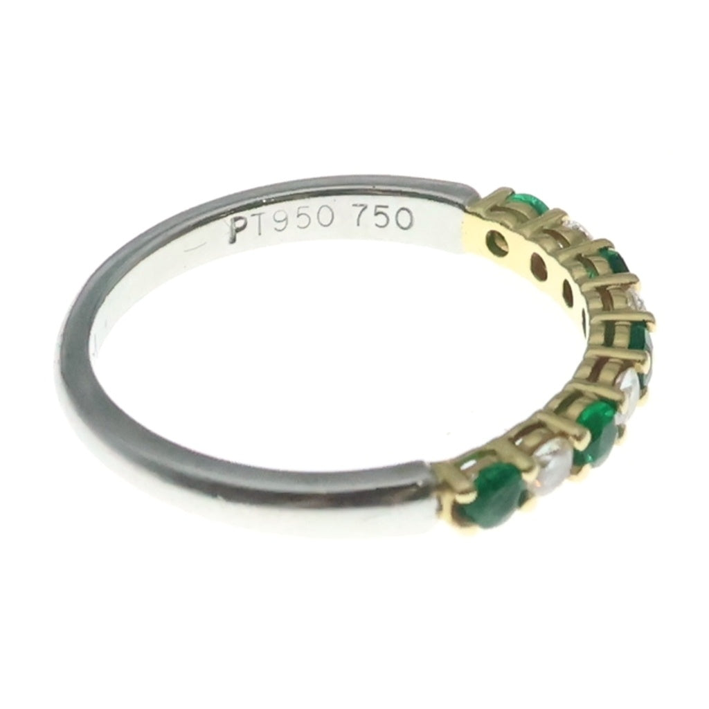 TIFFANY & Co.(ティファニー) エンブレイス バンド リング エメラルド ダイヤ プラチナ/ゴールド ‐ レディース