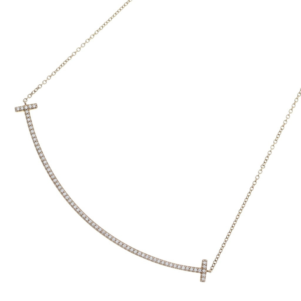 TIFFANY & Co.(ティファニー) Tスマイル ラージ ダイヤモンド ネックレス ローズゴールド ‐ レディース