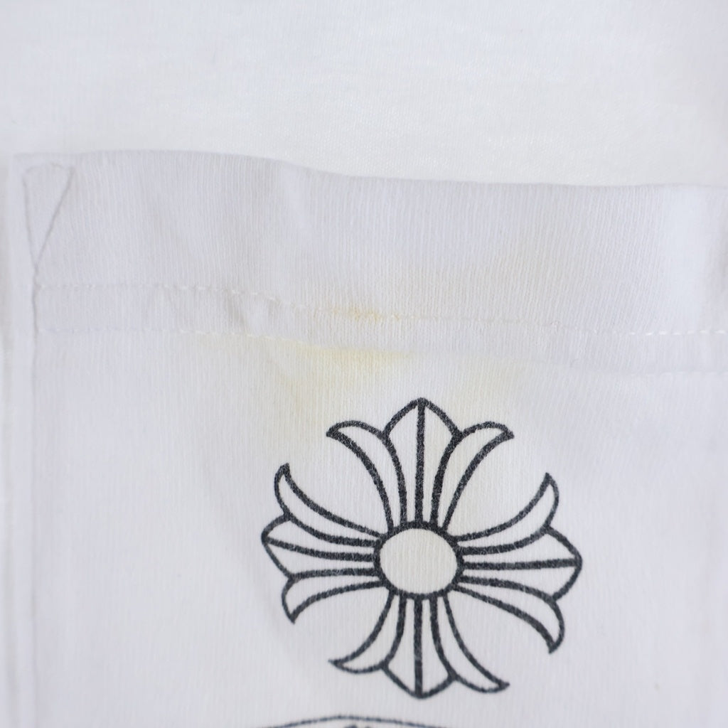 CHROME HEARTS(クロムハーツ) OLD CH Plus オールド ホノルル バックCH プラス プリント 半袖 カットソー Tシャツ ホワイト ‐