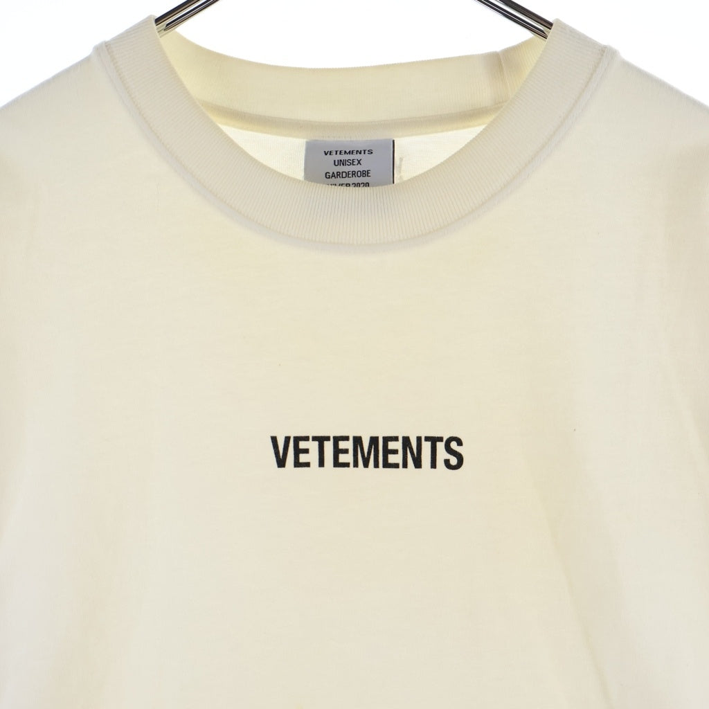 VETEMENTS(ヴェトモン) 19AW Logo Printed Tee Shirt ロゴプリント カットソー 半袖プリントTシャツ ホワイト UAH20TR611 UAH20TR61
