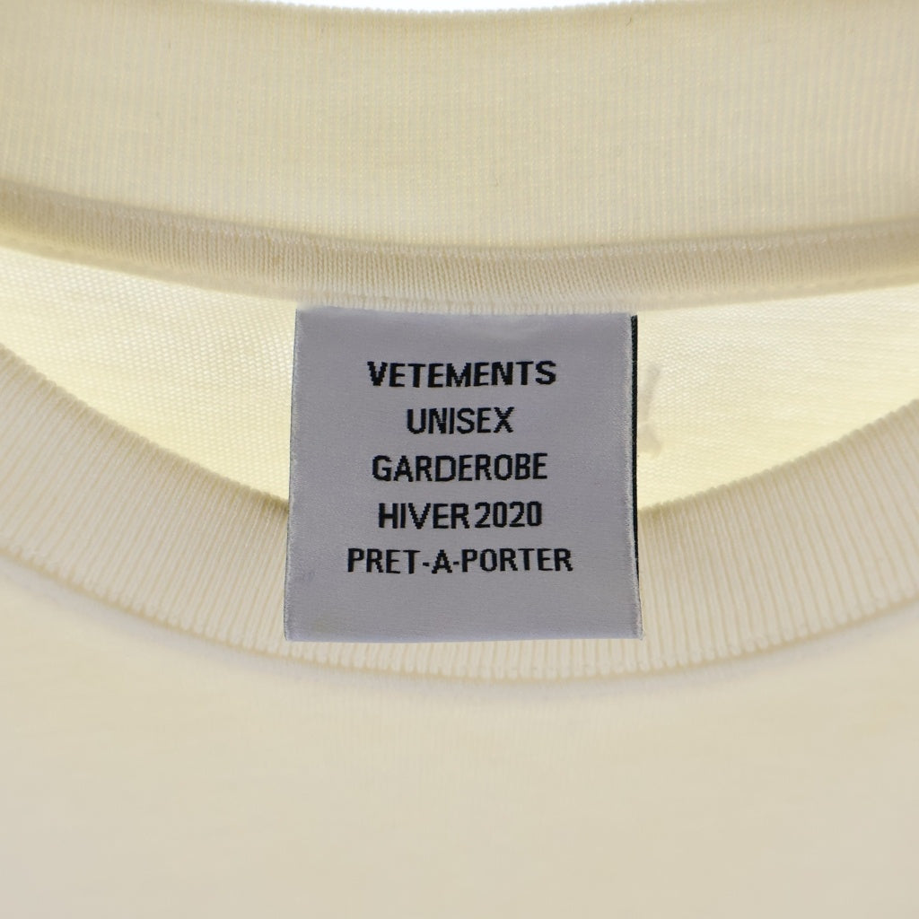 VETEMENTS(ヴェトモン) 19AW Logo Printed Tee Shirt ロゴプリント カットソー 半袖プリントTシャツ ホワイト UAH20TR611 UAH20TR61