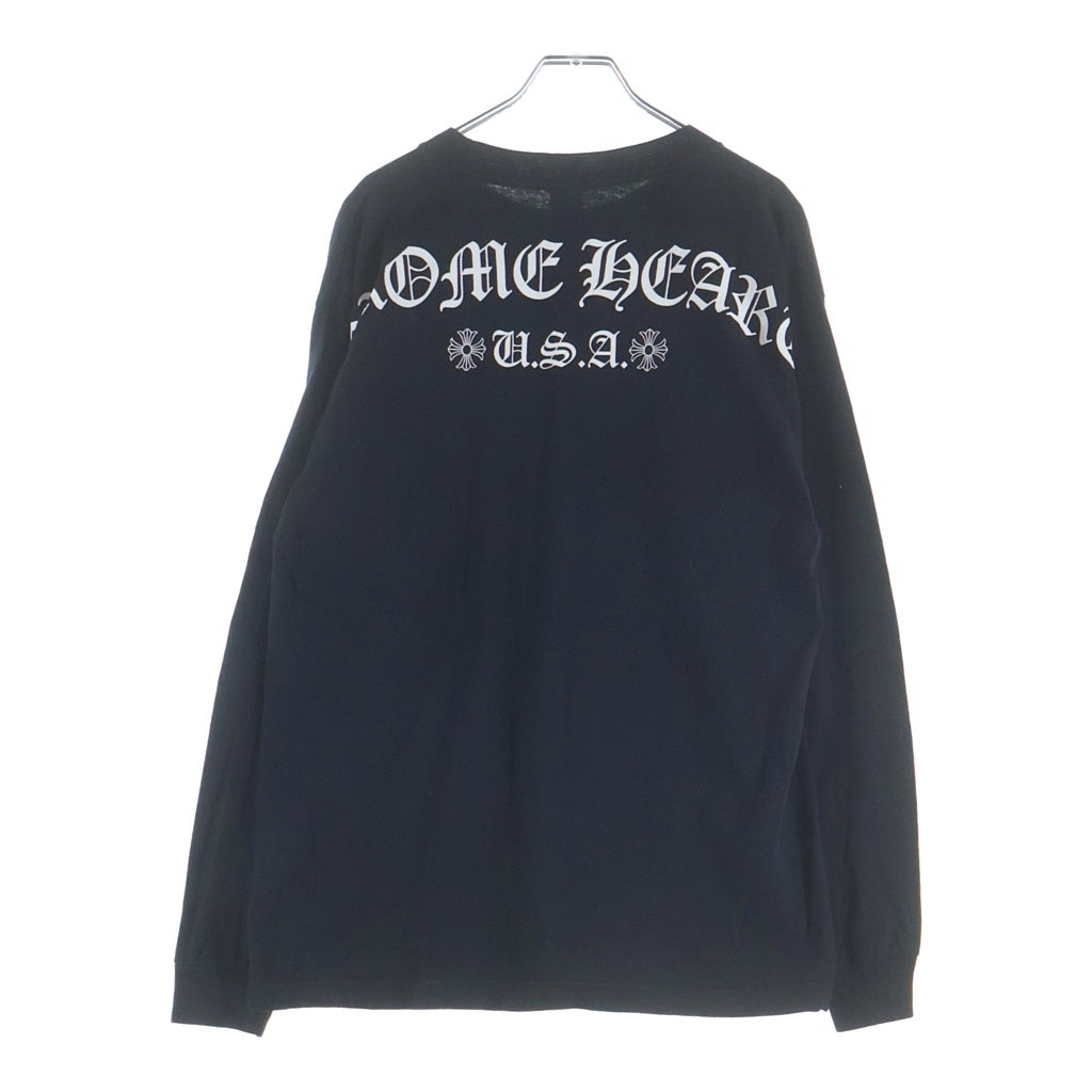 CHROME HEARTS(クロムハーツ) ARCH LOGO USA バックアーチロゴ プリントロングスリーブTシャツ 長袖カットソー ブラック
