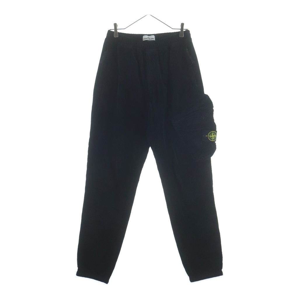 STONE ISLAND(ストーンアイランド) Corduroy Big Pocket Trainer Pants コーデュロイ ビッグポケット トレーナー パンツ ブラック 751530811