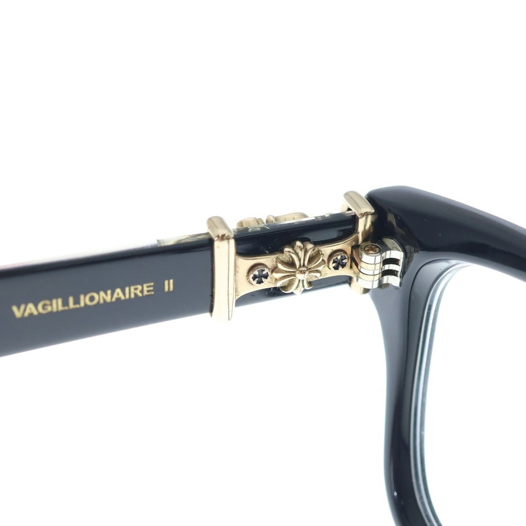 CHROME HEARTS(クロムハーツ) VAGILLIONAIRE 2 ダガーテンプル ウェリントンアイウェア 眼鏡 ブラック/ゴールド