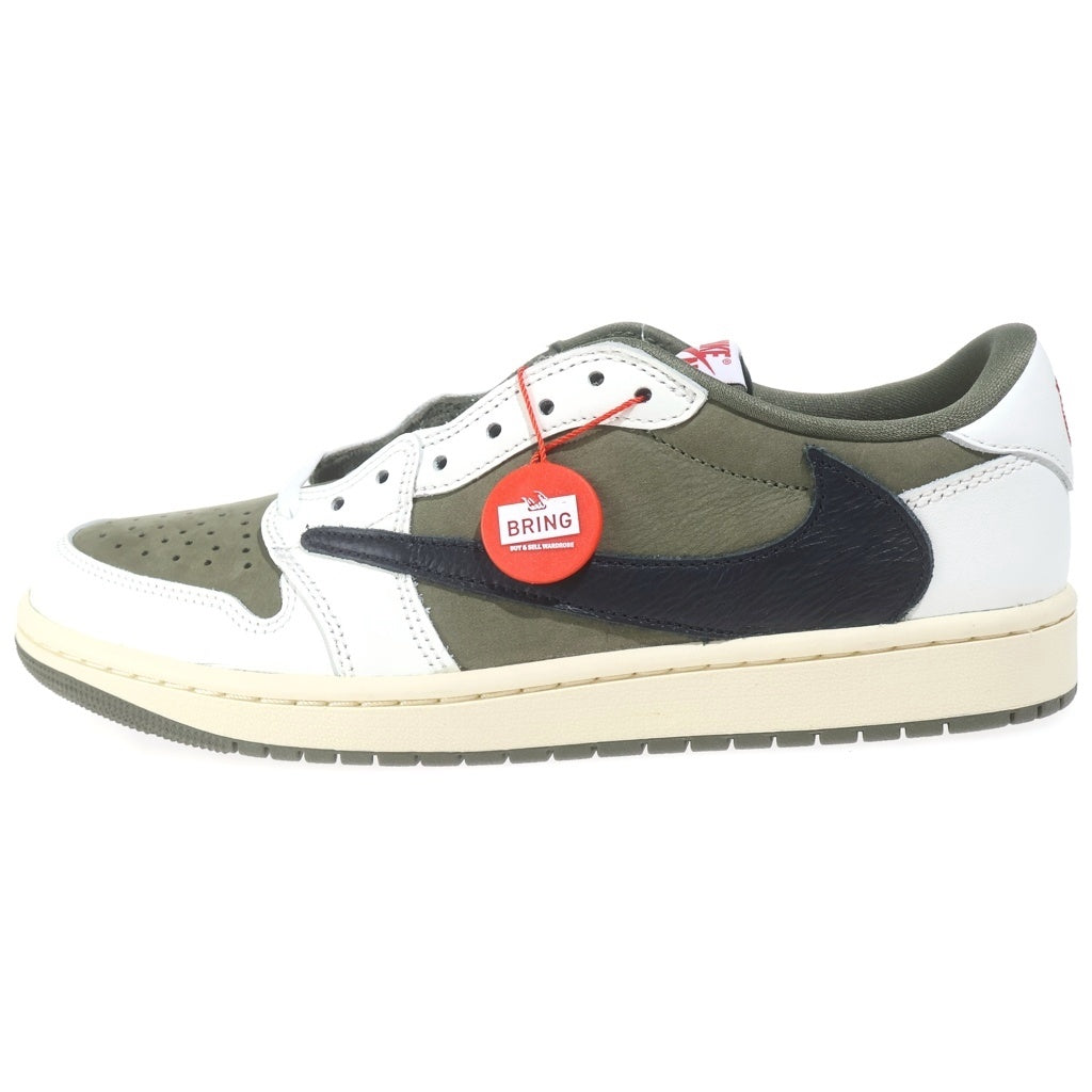 NIKE(ナイキ) ×TRAVIS SCOTT AIR JORDAN 1 LOW OG SP REVERSE OLIVE トラヴィススコット エアジョーダン1 リバース オリーブ ローカットスニーカー カーキ US9/27.0cm DM7866-200