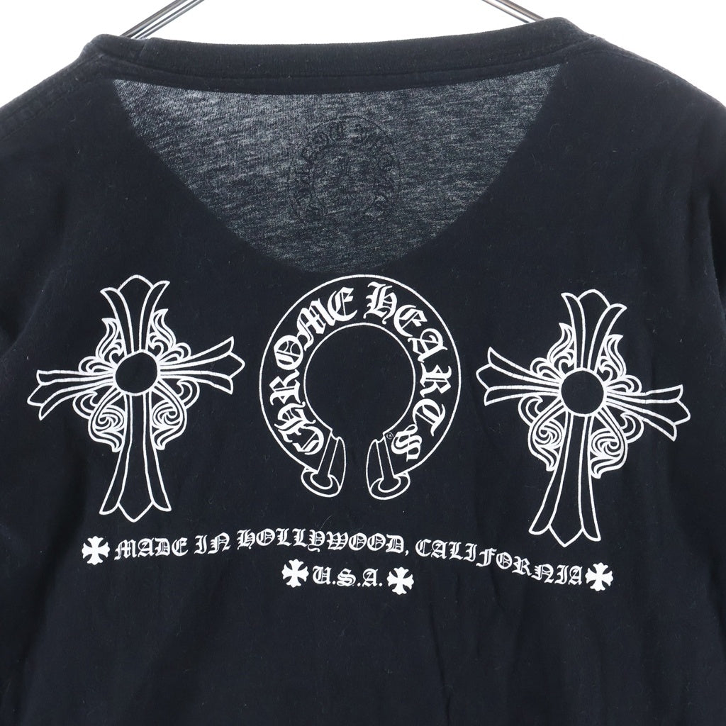 CHROME HEARTS(クロムハーツ) Made in Hollywood Multi Logo L/S Tee CHクロス プリント ロングスリーブ 長袖Tシャツ ブラック ‐
