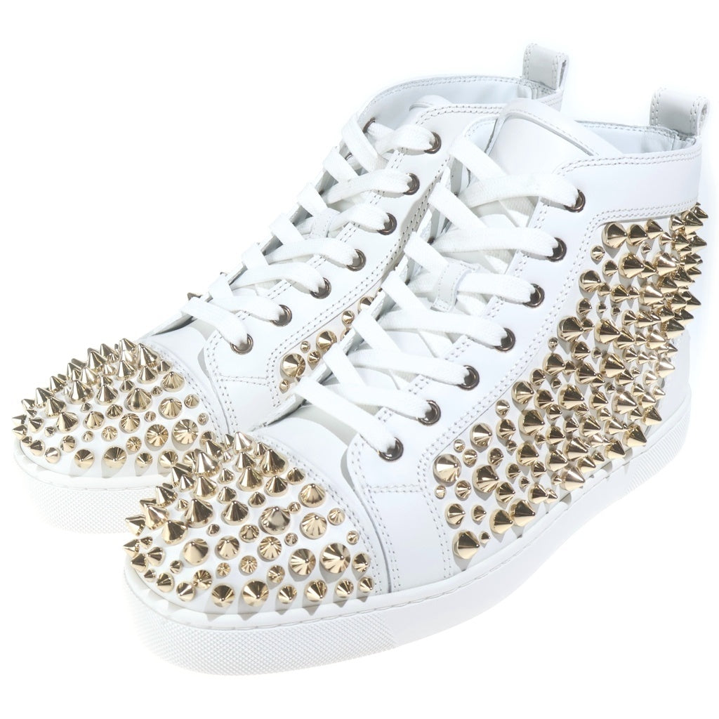 CHRISTIAN LOUBOUTIN(クリスチャンルブタン) LOUIS SPIKES 2022 N FLAT ルイス スパイクス フラット ハイカットスニーカー ホワイト 1230054