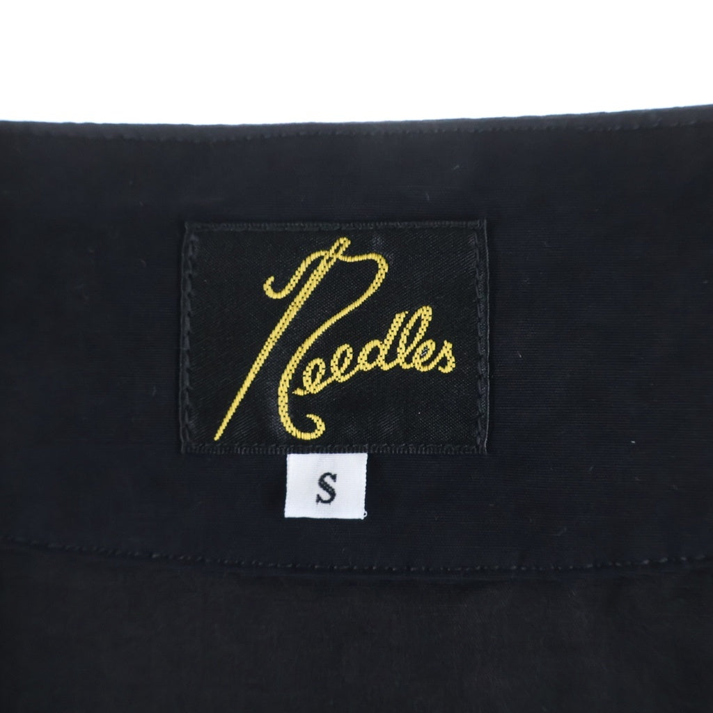Needles(ニードルス) 26SS Shooting Jacket Waxed Cloth ワックス加工 マルチワッペン ノーカラー シューティングジャケット ブラック SX138