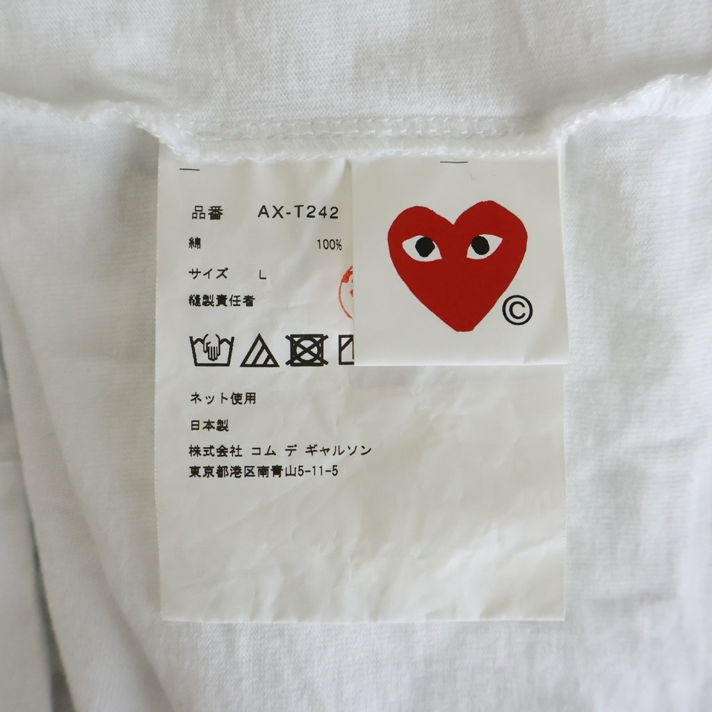 PLAY COMME des GARCONS(プレイコムデギャルソン) Printed Camo Heart T-Shirt With Layered Red Emblem カモ柄ハート プリンテッド 半袖Tシャツ カットソー ホワイト AX-T242