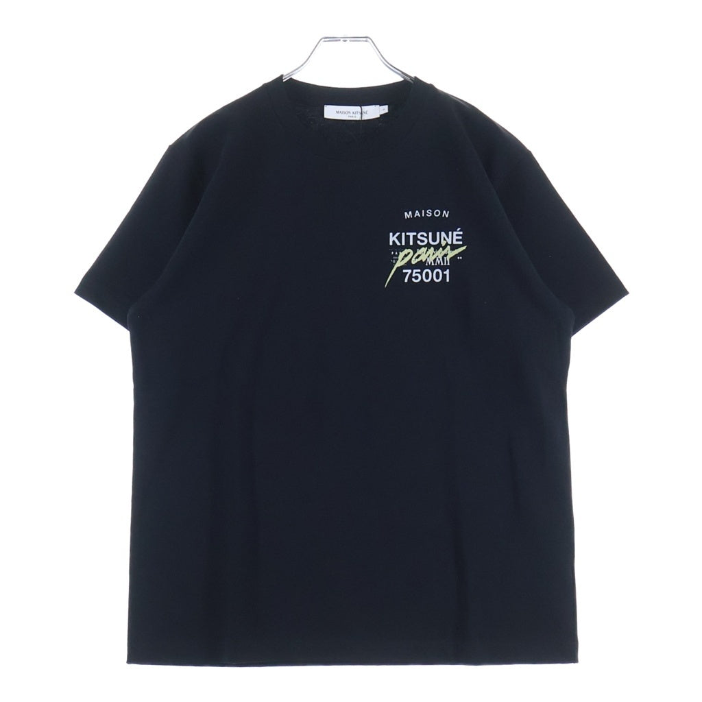 MAISON KITSUNE(メゾンキツネ) NEW MMII Tシャツ ロゴ プリント 半袖 Tシャツ カットソー ブラック KMM35070
