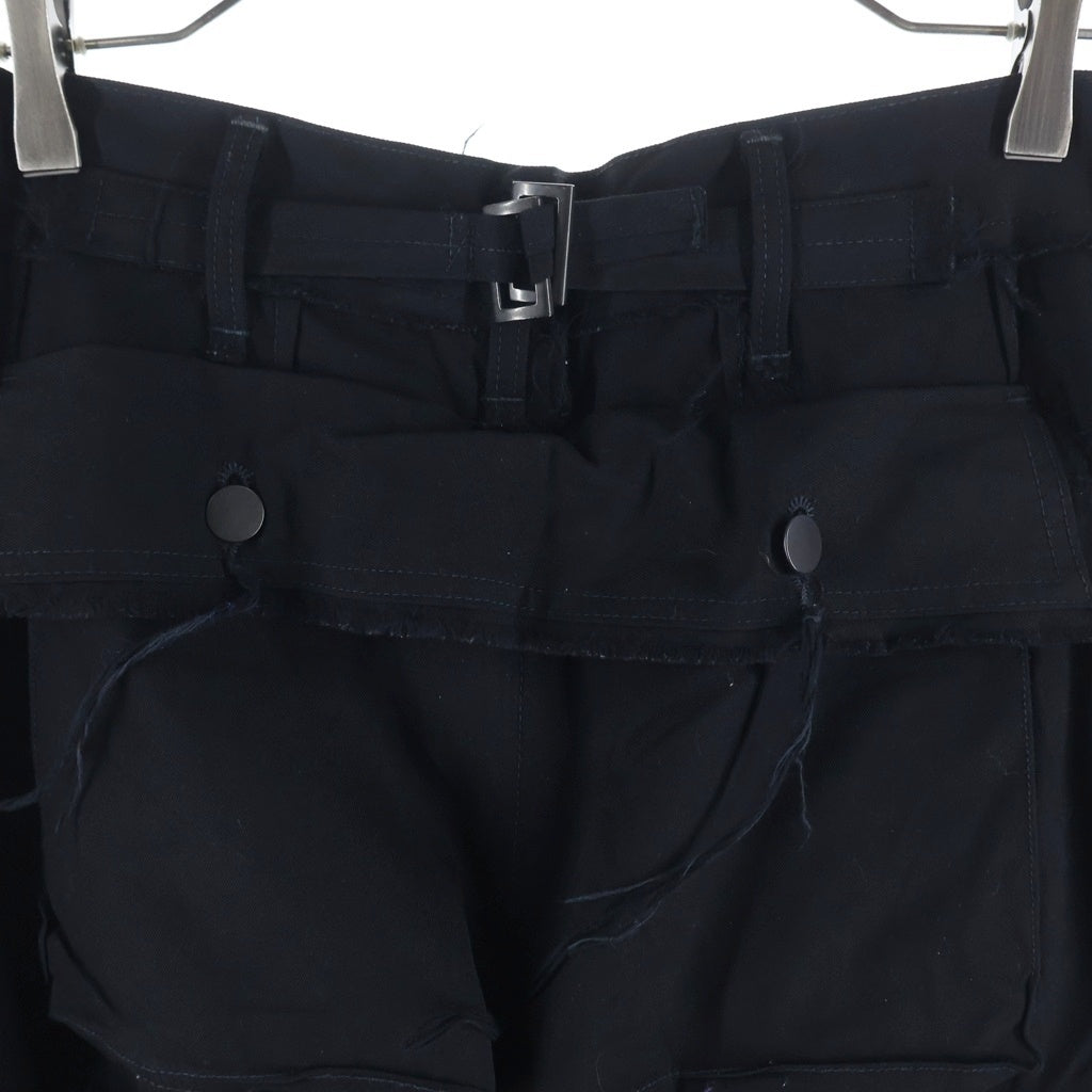 MINUS(マイナス) Slash Seam HBT Cargo pants スラッシュシーム カーゴパンツ ブラック
