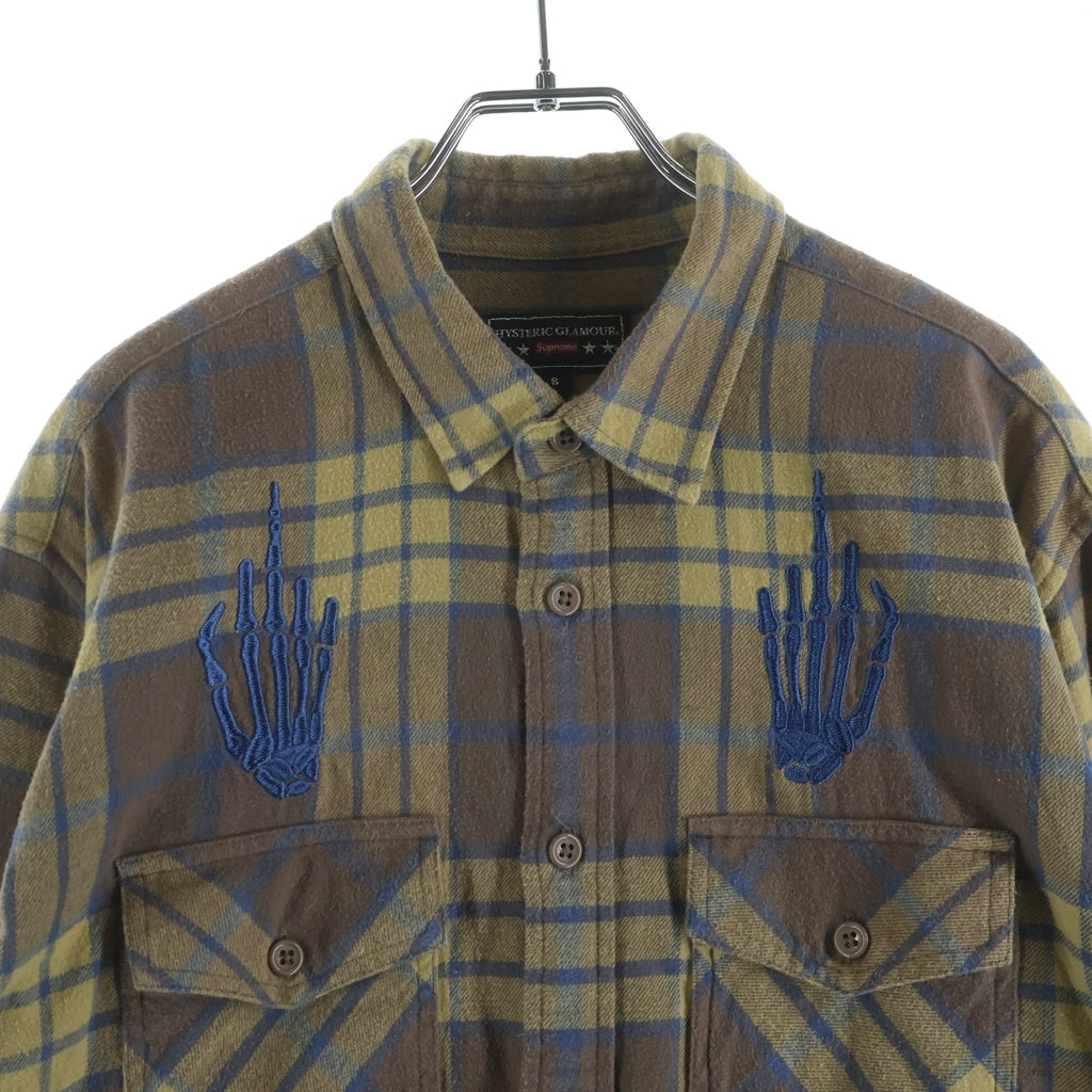 SUPREME(シュプリーム) 21SS ×HYSTERIC GLAMOUR Plaid Flannel Shirt ×ヒステリックグラマー プレイド フランネル シャツ ブラウン