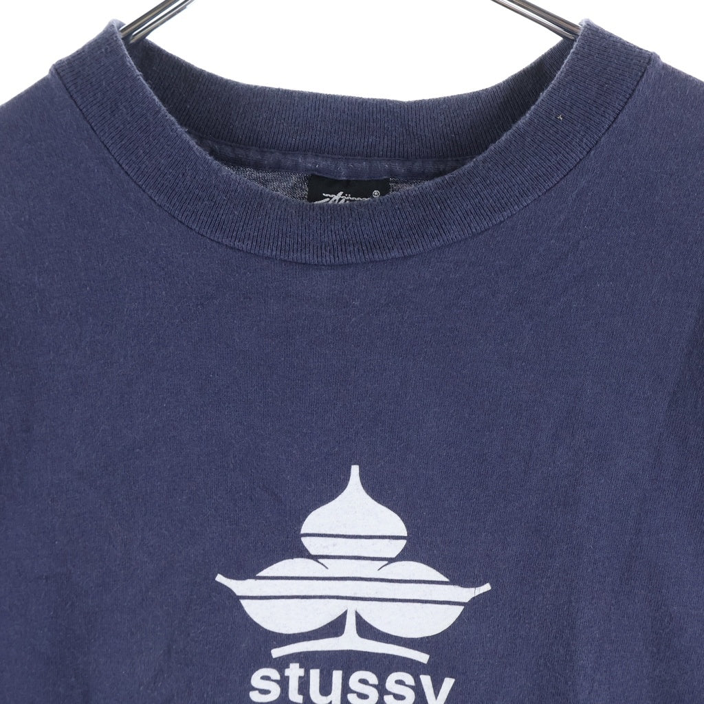 STUSSY(ステューシー) 90S OLD クローバー ロゴ プリント 半袖 Tシャツ カットソー ネイビー