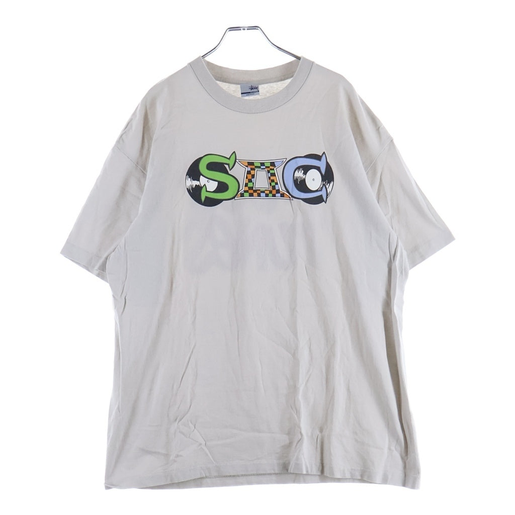 STUSSY(ステューシー) 90S~00S ×sk8thing 銀タグ USA製 ロゴ グラフィック プリント 半袖 Tシャツ カットソー グレー