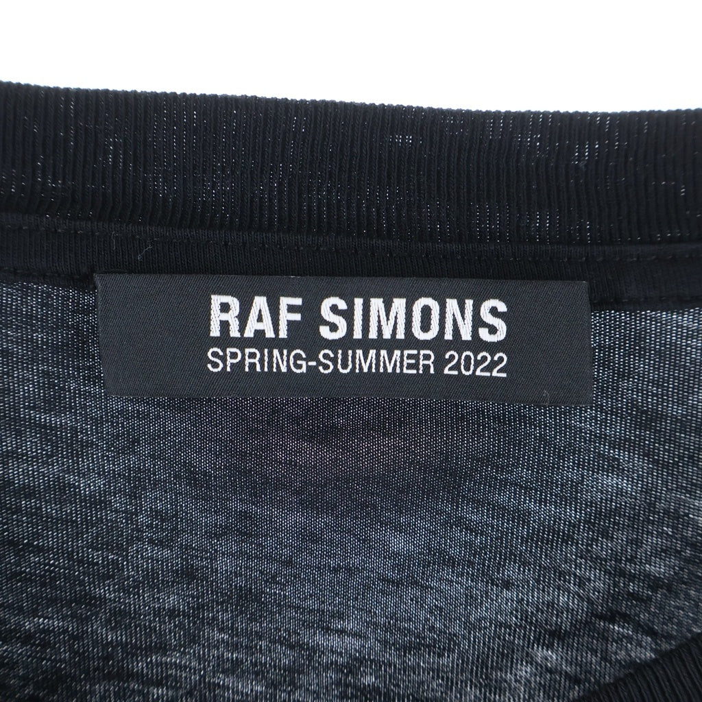 RAF SIMONS(ラフシモンズ) 22SS Small fit doubled T-shirt 再構築 レイヤード 半袖Tシャツ カットソー ブラック 221-141A
