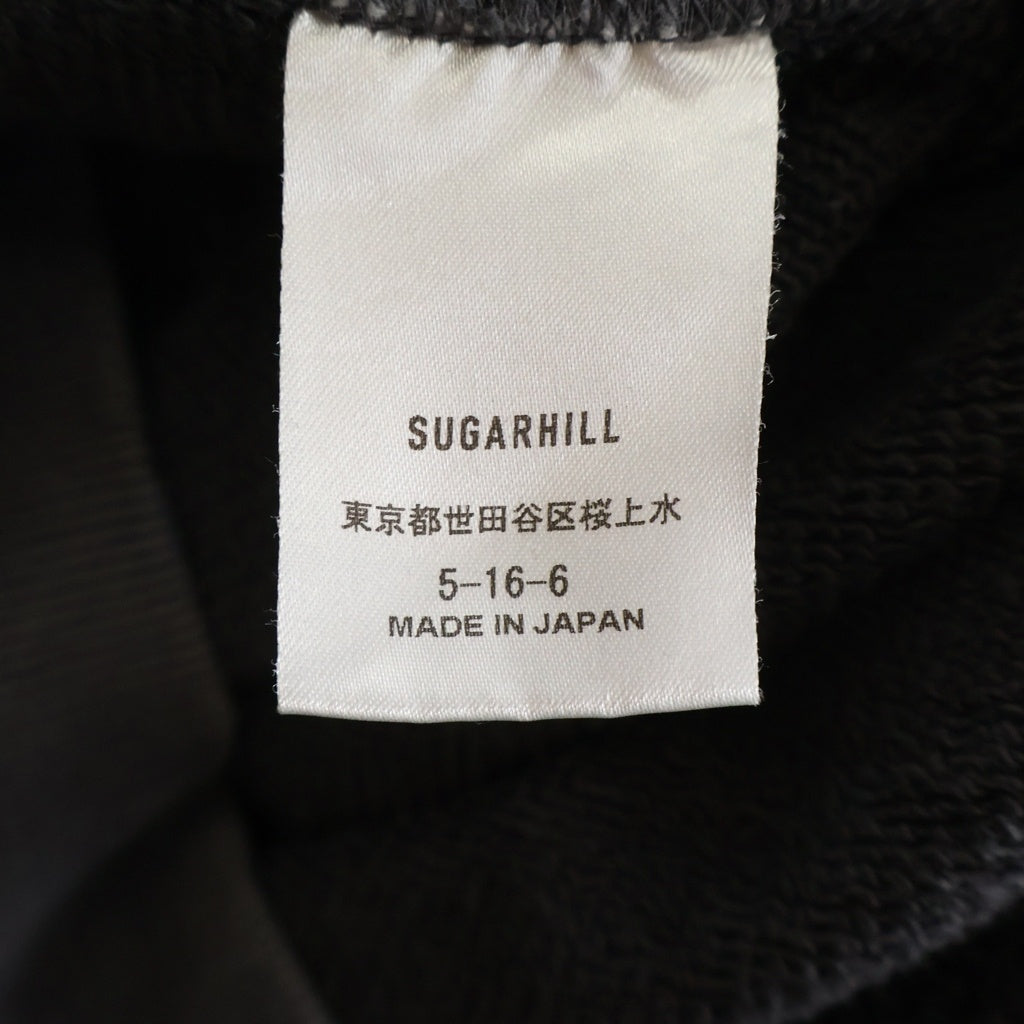 SUGARHILL(シュガーヒル) 23AW AGED HALF ZIP-UP HOODIE エイジング加工 ハーフジップ フーデット スウェットシャツ パーカー ブラック 23AWCS06