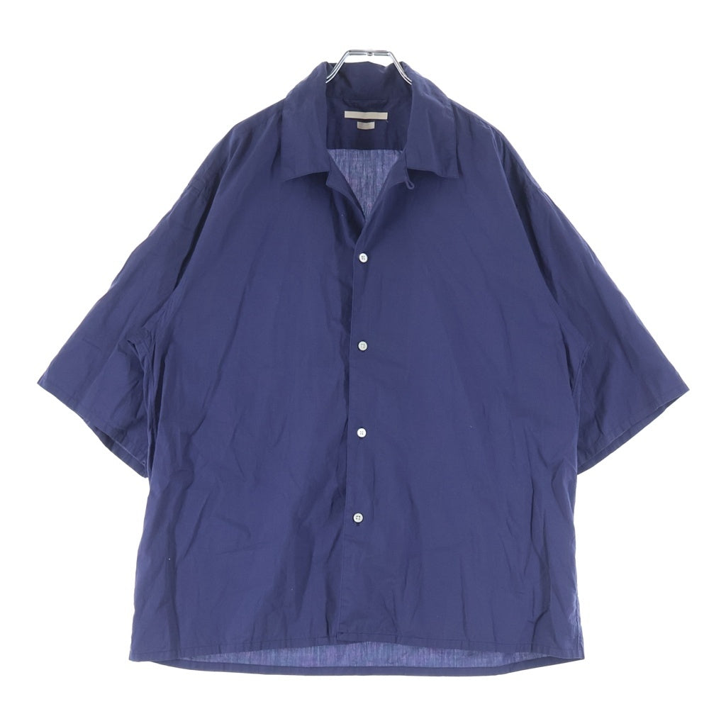 blurhms(ブラームス) Chambray Open-collar Shirt シャンブレー オープンカラー 半袖 シャツ ネイビーBHS23S026 BHS23S026