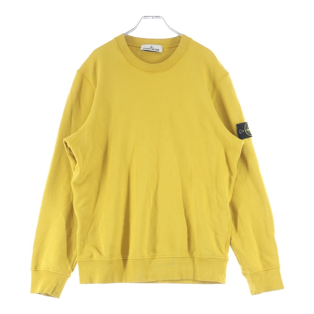 STONE ISLAND(ストーンアイランド) BRUSHED COTTON FLEECE ロゴパッチ コットン クルーネックトレーナー スウェットシャツ イエロー 811563051