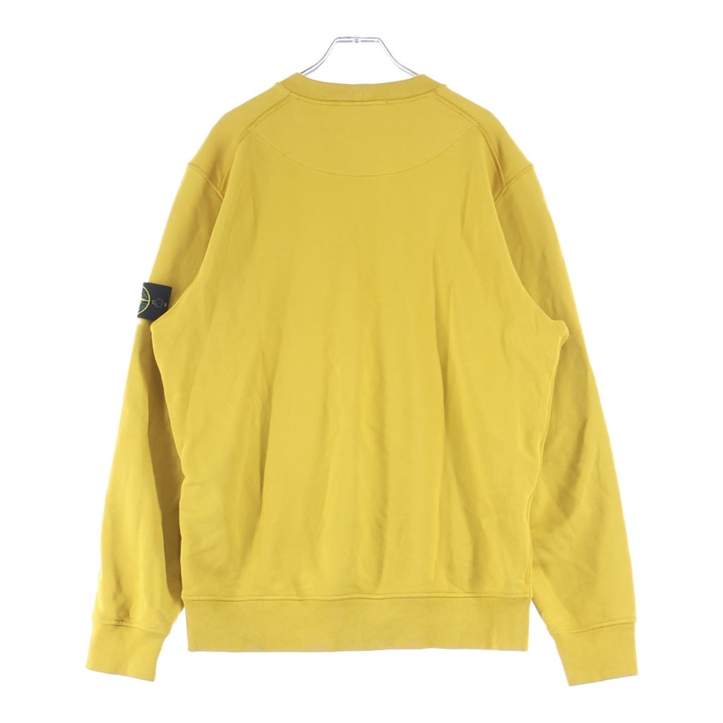 STONE ISLAND(ストーンアイランド) BRUSHED COTTON FLEECE ロゴパッチ コットン クルーネックトレーナー スウェットシャツ イエロー 811563051