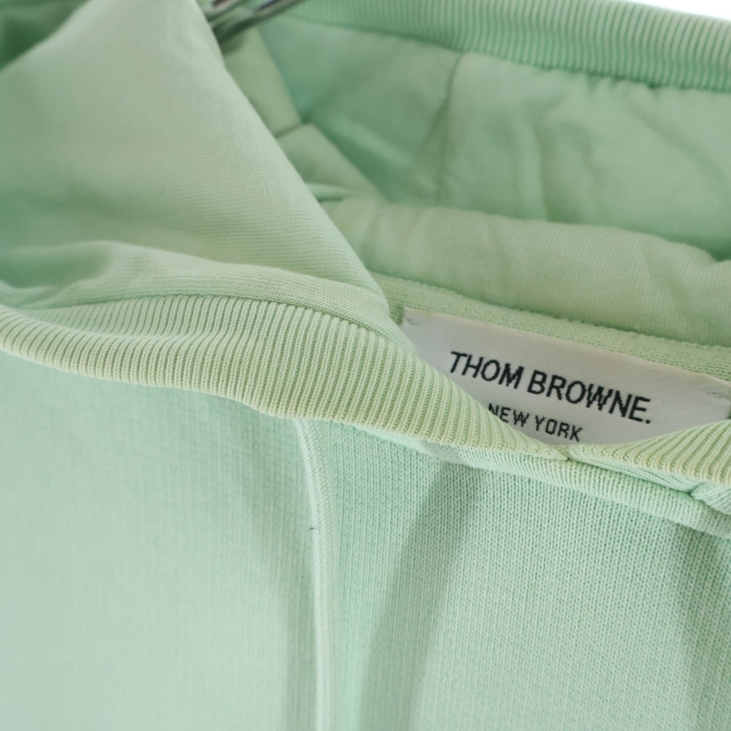 THOM BROWNE(トムブラウン) コットン バックトリコロールタグ プルオーバー パーカー フーディー グリーン MJT272B
