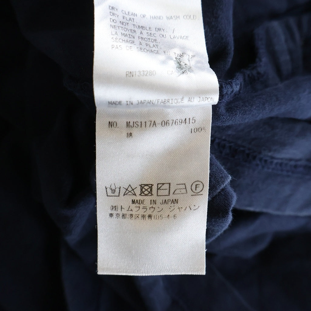 THOM BROWNE(トムブラウン) ジャージー 4BAR ラグビー長袖Tシャツ ネイビー MJS117A