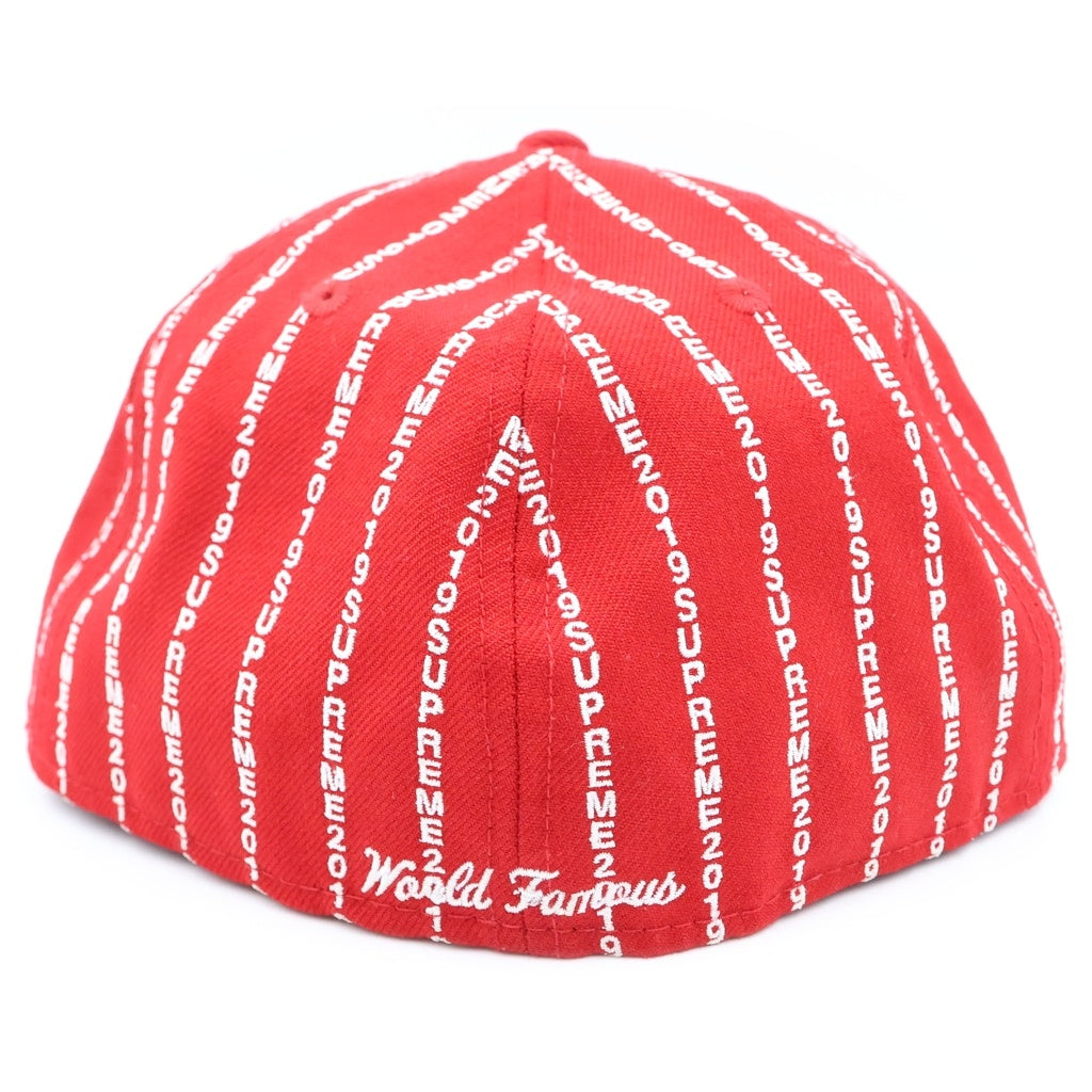 SUPREME(シュプリーム) 19SS × New Era Text Stripe Box Logo Cap ベースボール キャップ レッド