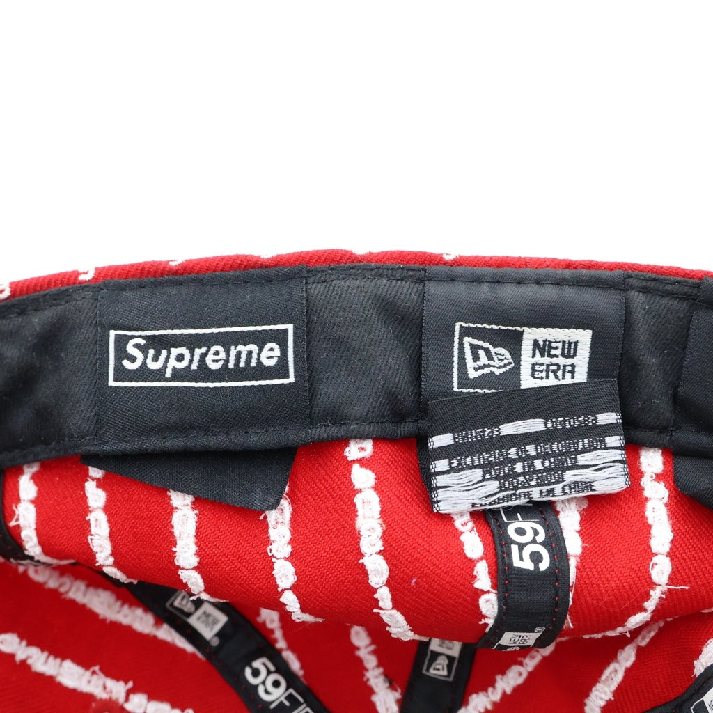 SUPREME(シュプリーム) 19SS × New Era Text Stripe Box Logo Cap ベースボール キャップ レッド