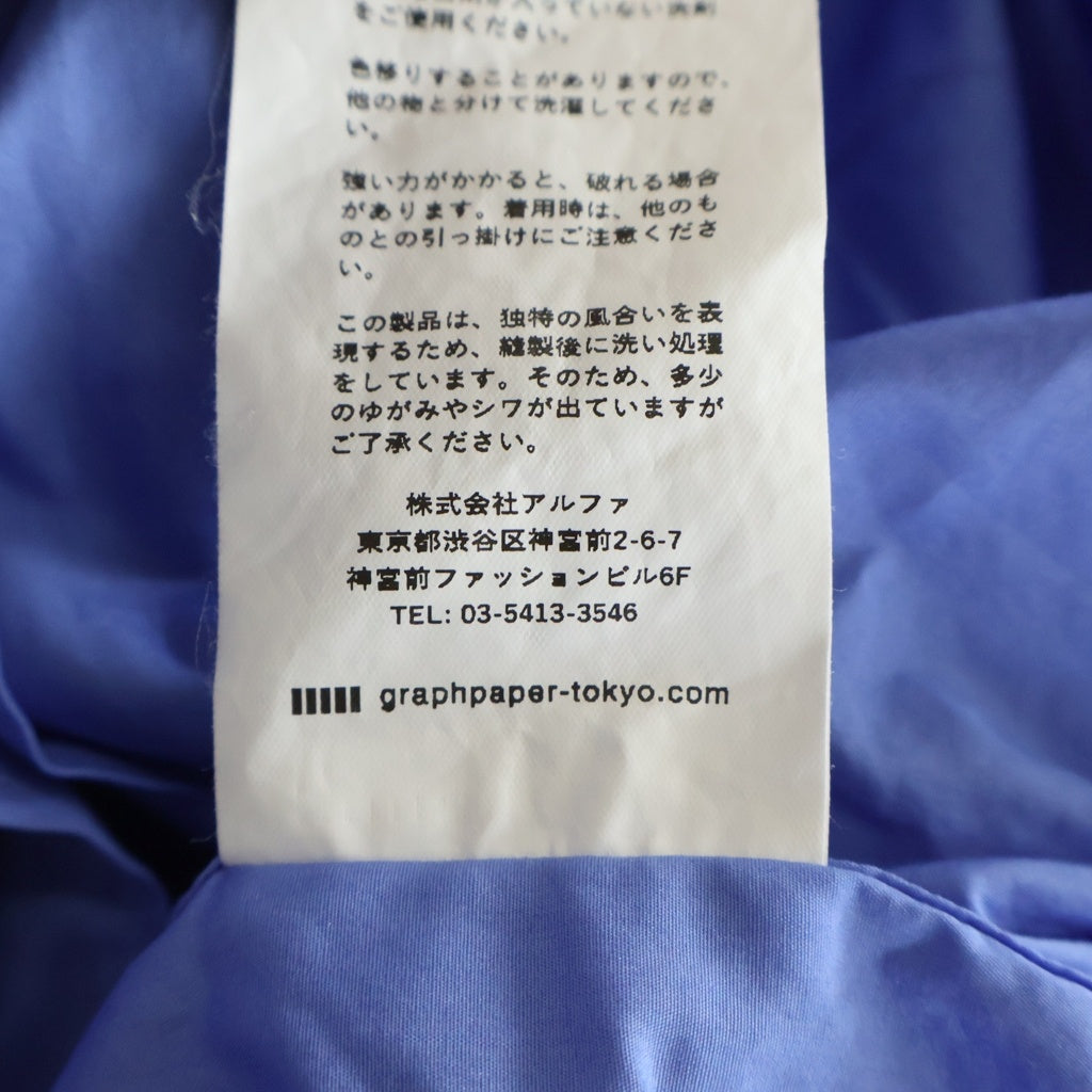 Graphpaper(グラフペーパー) Broad L/S Oversized Regular Collar Shirt ロングスリーブ 長袖 シャツ ブルー GM224-50031B