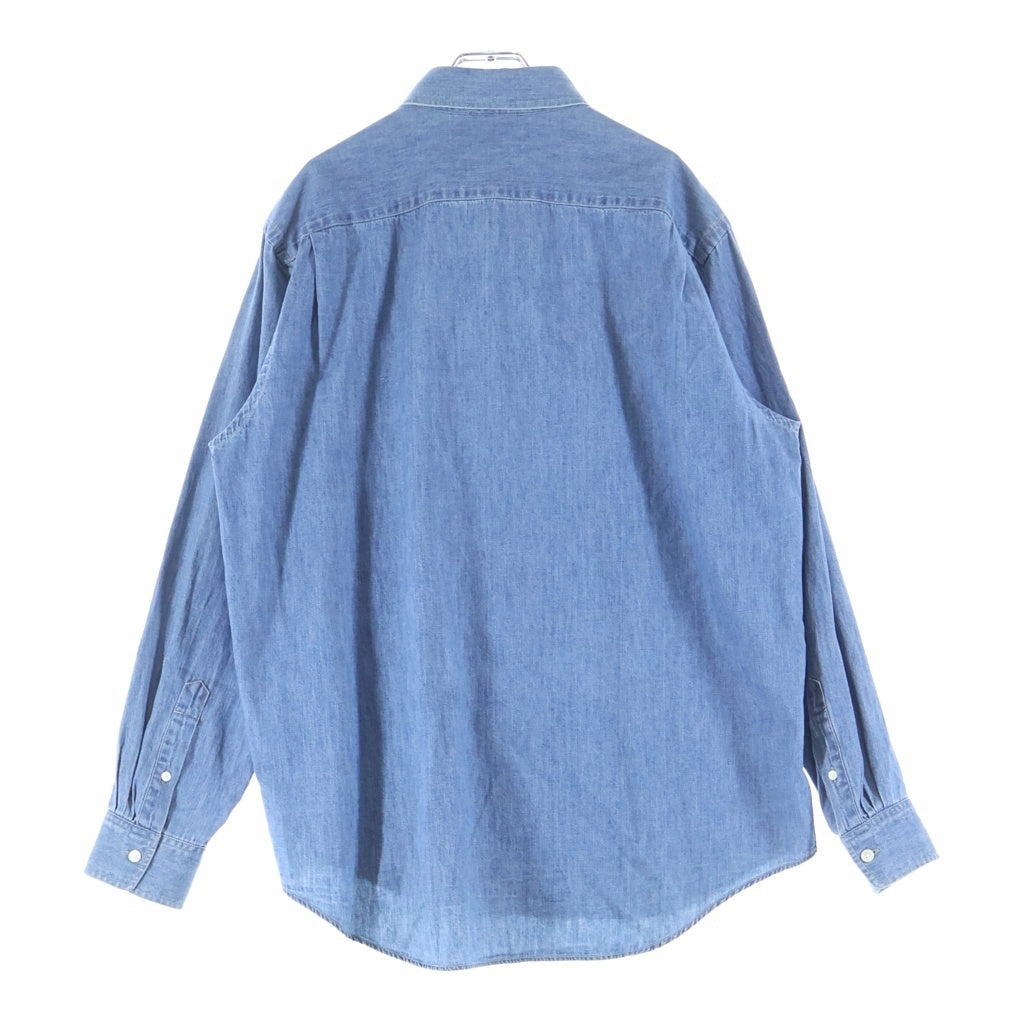 AURALEE(オーラリー) 24SS EDIFICE別注 SELVEDGE LIGHT DENIM SHIRTS デニム ロングスリーブ 長袖 シャツ インディゴ A24SS03GS