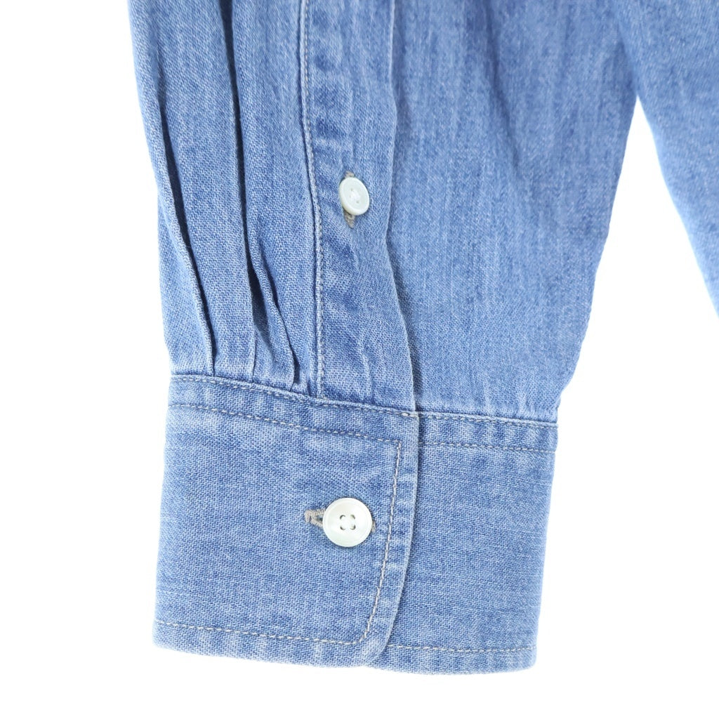 AURALEE(オーラリー) 24SS EDIFICE別注 SELVEDGE LIGHT DENIM SHIRTS デニム ロングスリーブ 長袖 シャツ インディゴ A24SS03GS