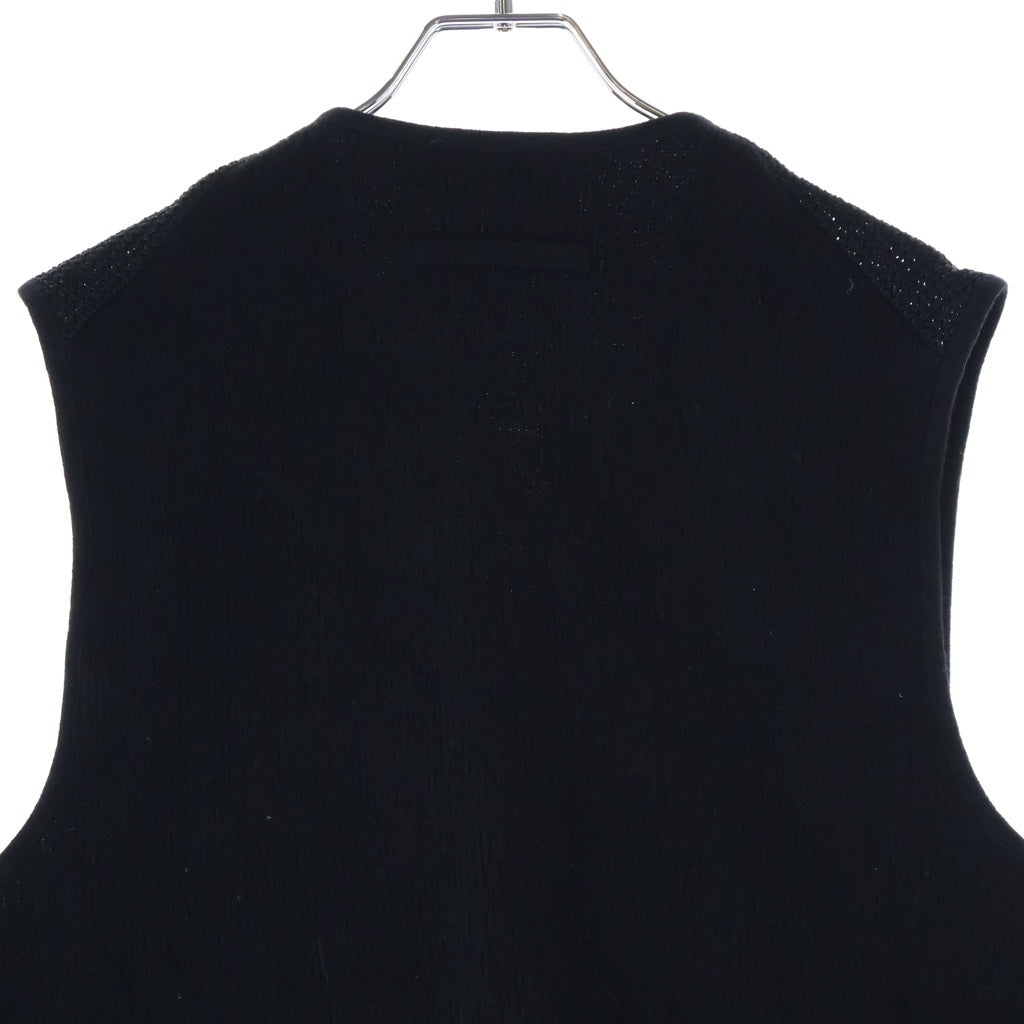 Jean Paul GAULTIER(ジャンポールゴルチエ) MAILLE Button-up knit vest マイユライン ボタンアップ ニットベスト ブラック