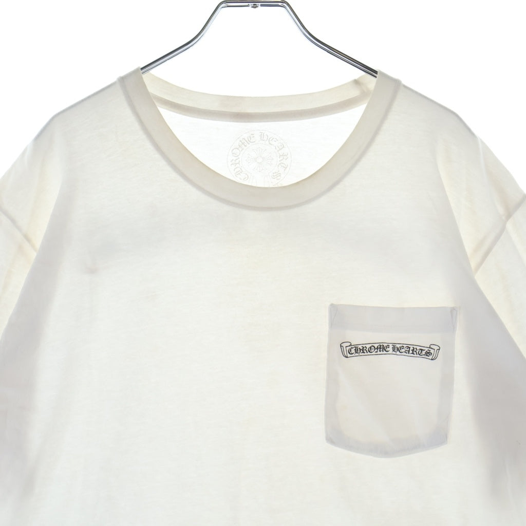 CHROME HEARTS(クロムハーツ) SCROLL LABEL T-SHIRT スクロールラベルプリント クルーネックポケット 半袖Tシャツ カットソー ホワイト