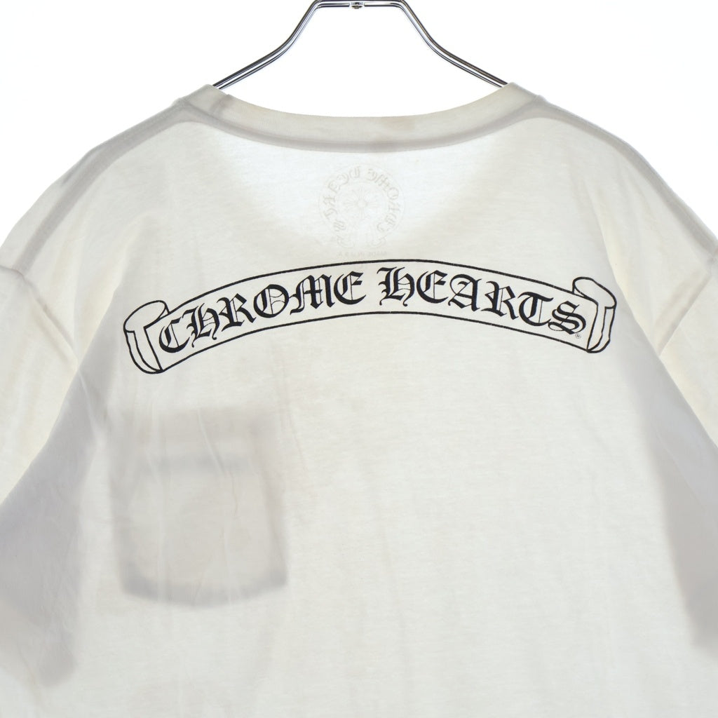 CHROME HEARTS(クロムハーツ) SCROLL LABEL T-SHIRT スクロールラベルプリント クルーネックポケット 半袖Tシャツ カットソー ホワイト