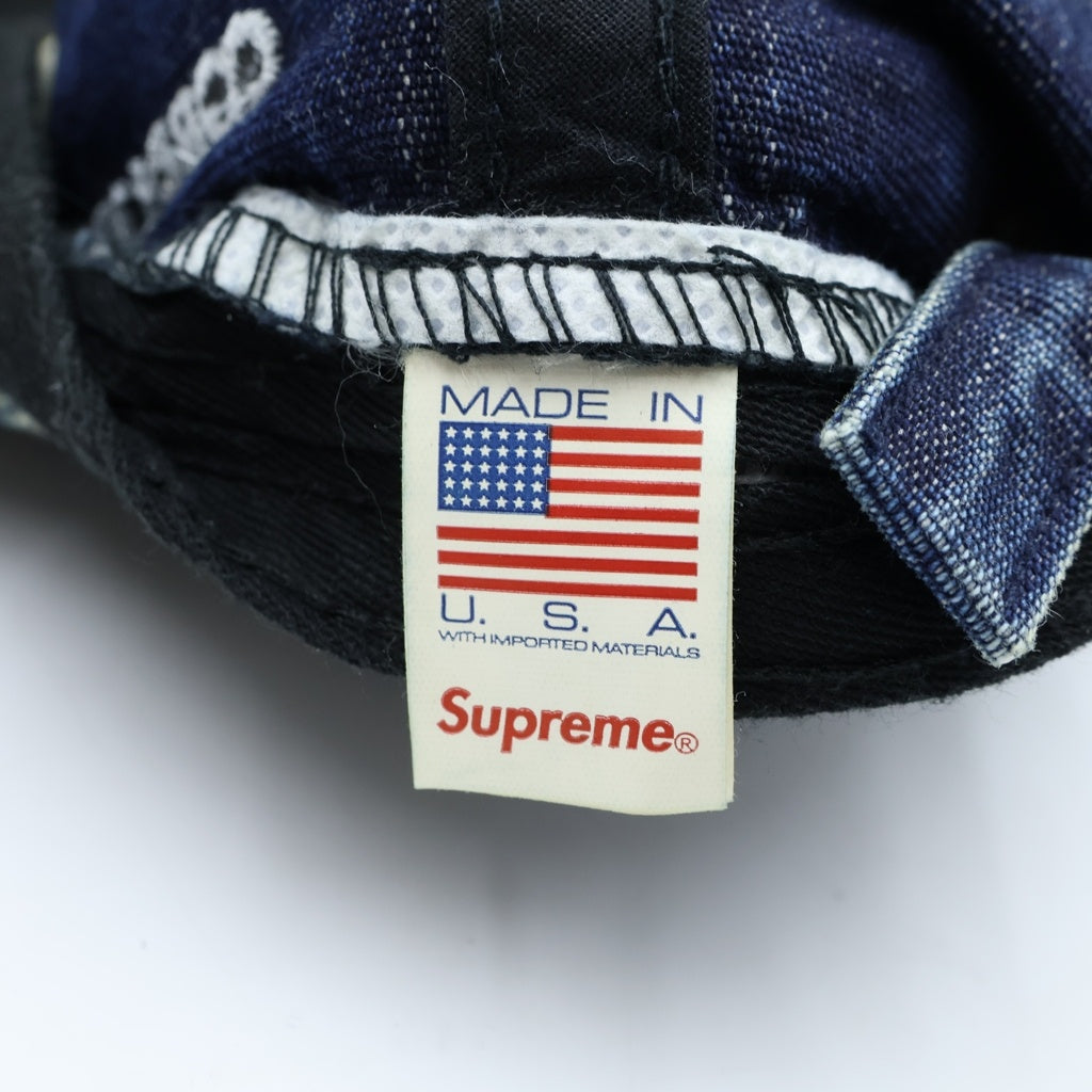 SUPREME(シュプリーム) 25SS Cordura Denim S Logo 6-Panel ロゴ刺繍 キャップ 帽子 インディゴ