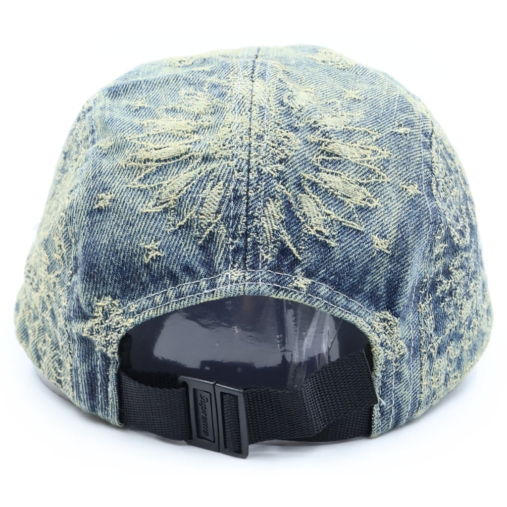 SUPREME(シュプリーム) 25SS Bandana Jacquard Denim Camp Cap バンダナ柄 ジャガードロゴ デニムキャンプキャップ 帽子 インディゴ レディース