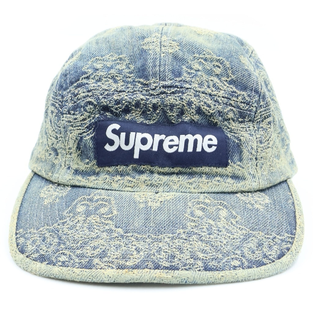 SUPREME(シュプリーム) 25SS Bandana Jacquard Denim Camp Cap バンダナ柄 ジャガードロゴ デニムキャンプキャップ 帽子 インディゴ レディース