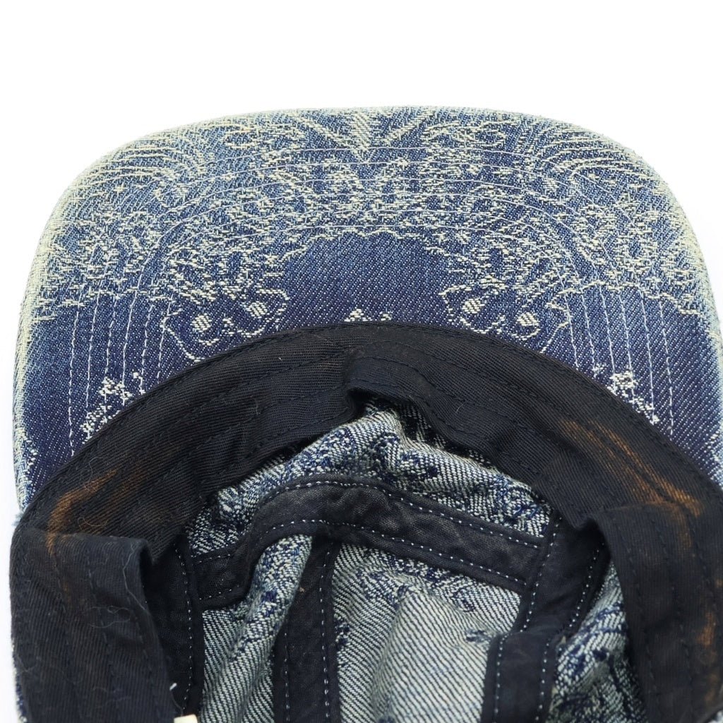 SUPREME(シュプリーム) 25SS Bandana Jacquard Denim Camp Cap バンダナ柄 ジャガードロゴ デニムキャンプキャップ 帽子 インディゴ レディース